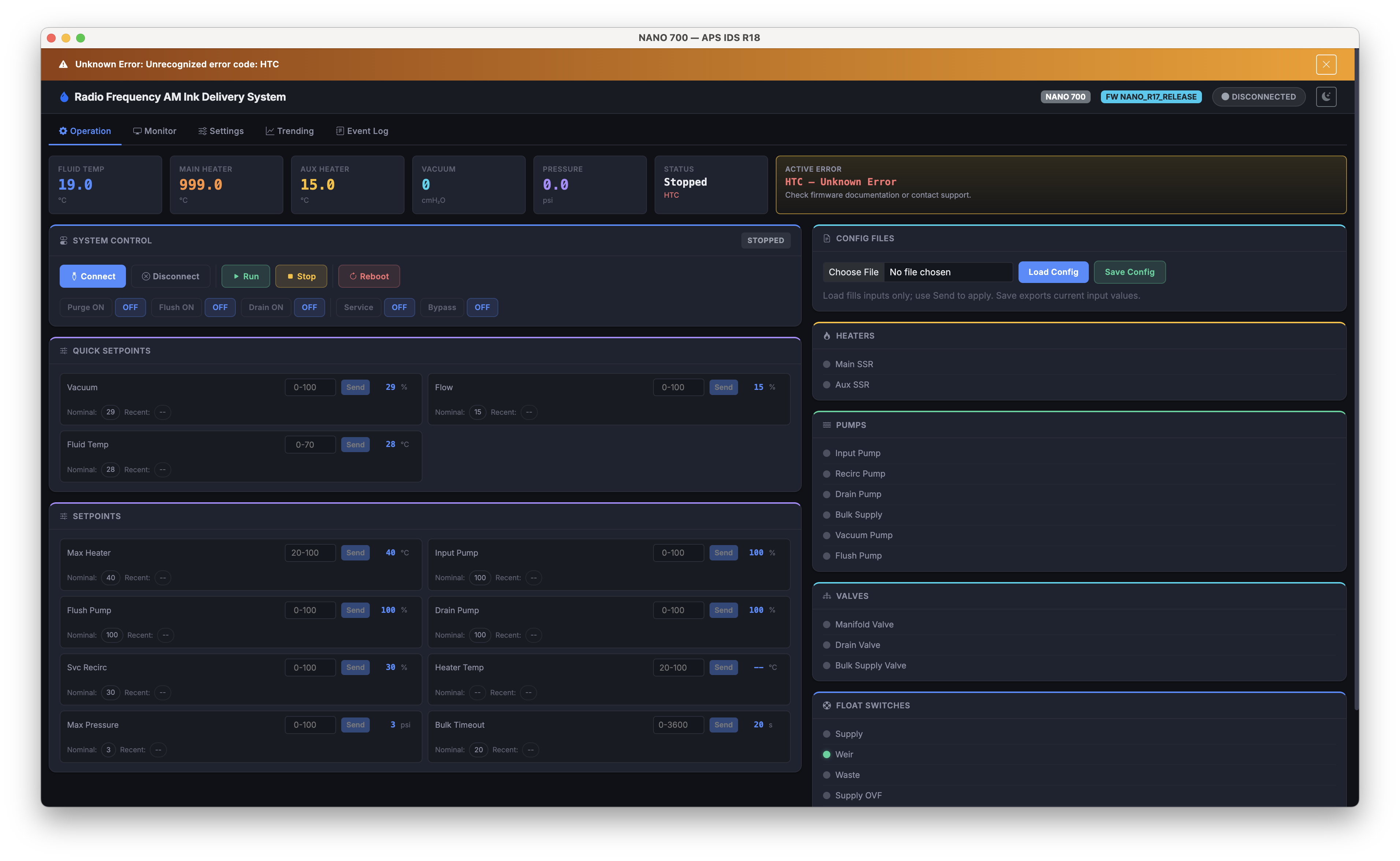 IDS GUI – Operation View (Dark)
